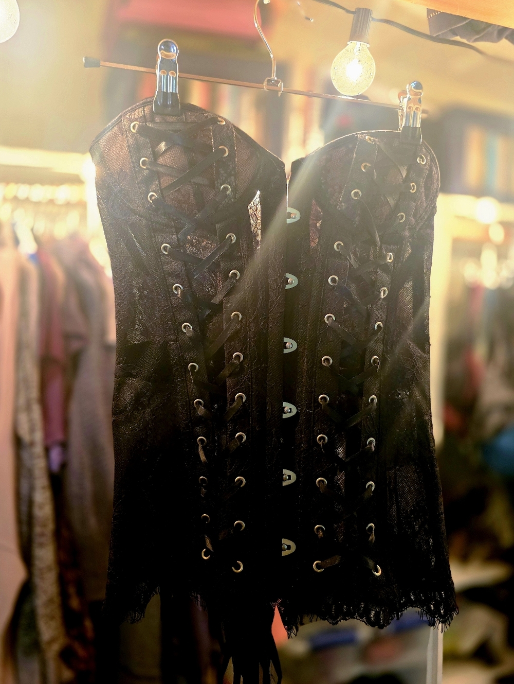 Black Lace-Up Corset
